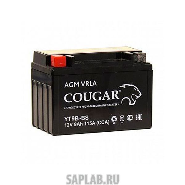 Купить COUGAR YT9BBS Аккумулятор мотоциклетный Cougar AGM YT9B-BS 12V 9Ah (залит и готов к применению)