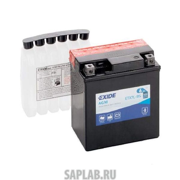 Купить EXIDE ETX7LBS Аккумулятор евро 6Ah 100A 115/70/130 moto AGM сухозар. с упак. электролита EXIDE ETX7LBS
