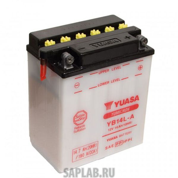 Купить YUASA YB14LA Аккумулятор Yuasa YB14L-A 12В 14Ач 190CCA 134x89x166 мм Обратная (-+)
