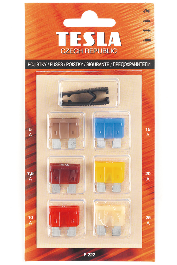 Купить Tesla F222 Предохранители ATO с пинцетом, комплект 6 шт.