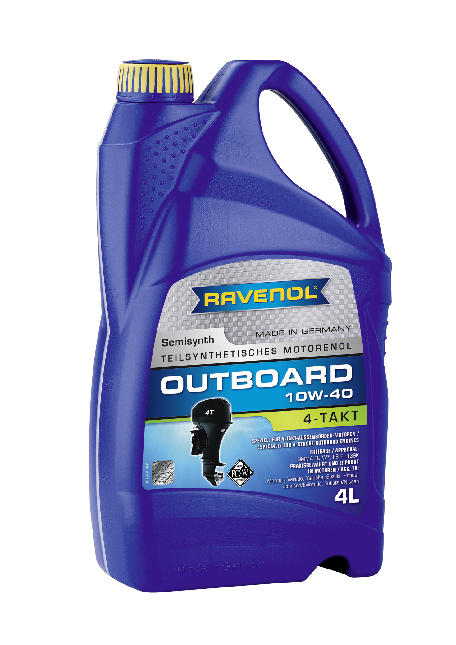 Купить Ravenol 4014835729193 для 4-T лод.моторов Outboardoel 4T SAE 10W-40 (4л) new