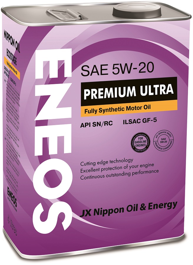 Купить Eneos 8801252022183 Premium Ultra 100% Synt. SN 5/20 4л